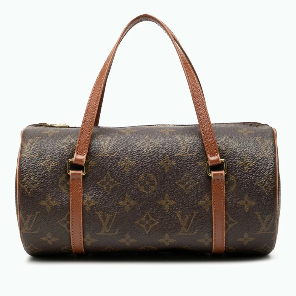 Louis Vuitton Monogram Papillon Handbag Brown Leather